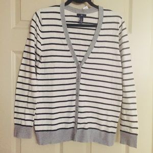 Gap Striped  Long Sleeve Cardigan. Size Large.
